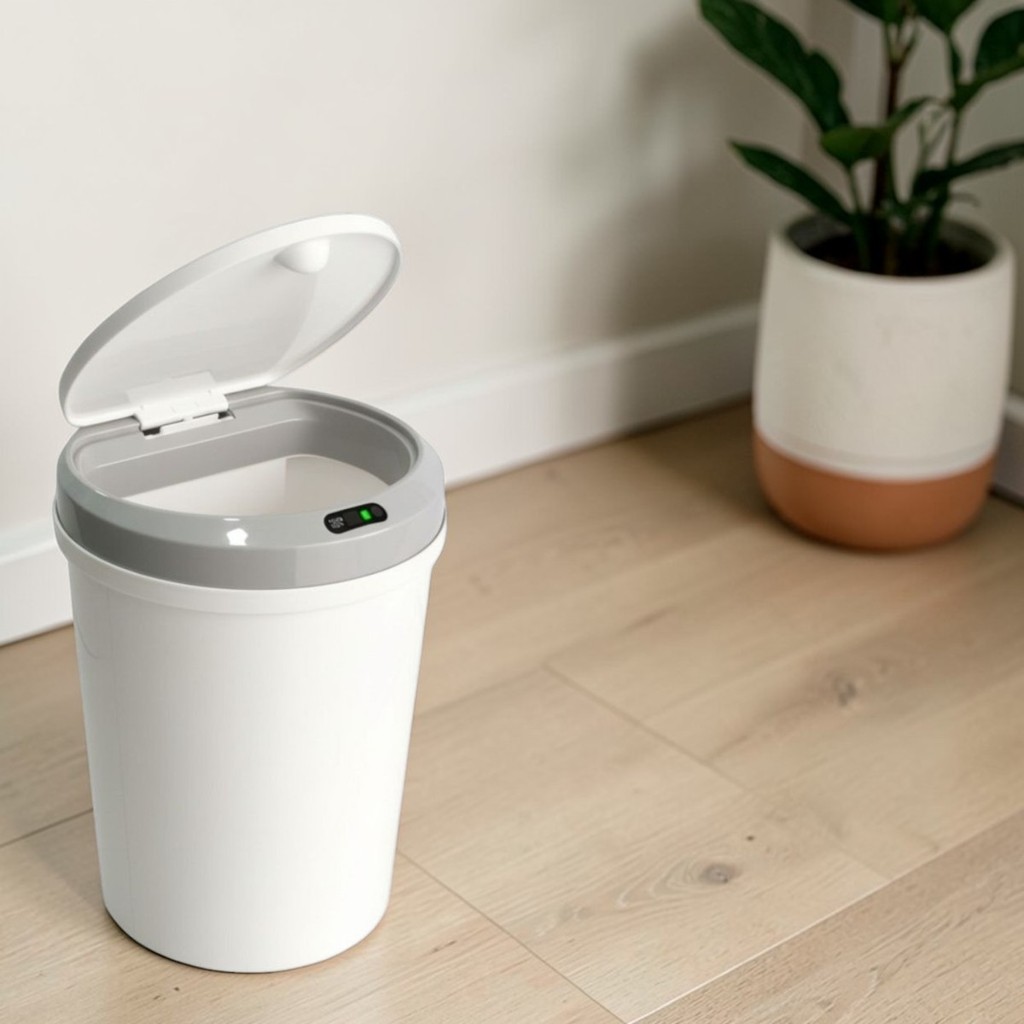 Lixeira Automática 12l Sensor Proximidade Cozinha Banheiro Branco