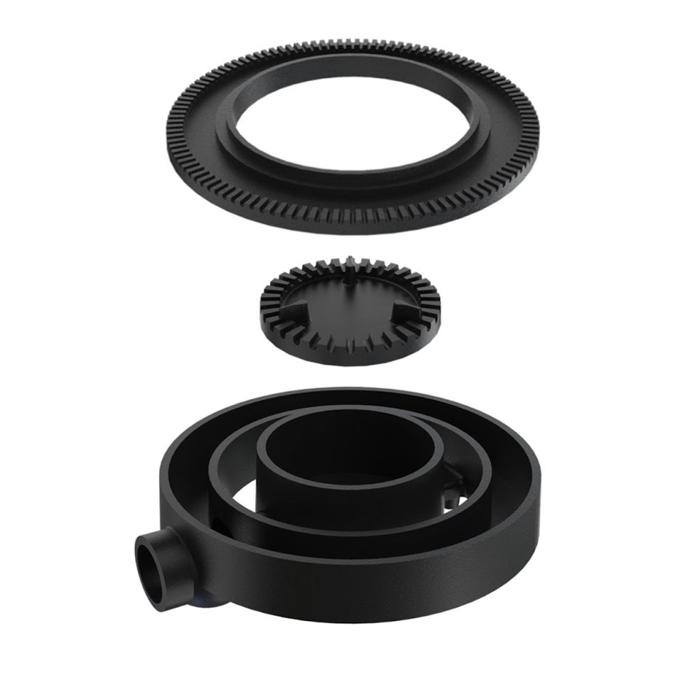Queimador Duplo 1Cano Completo Fogão Industrial Ferro 17,4cm