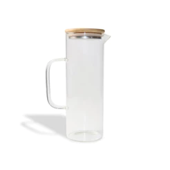 Jarra de Vidro com Tampa de Bambu 1l - Oikos Natural