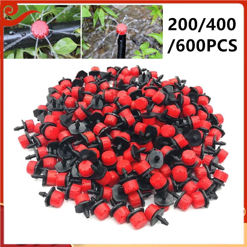 Aspersor de irrigação por gotejamento ajustável vermelho 200-600 1/4 ''Micro aspersor gotejador de irrigação por gotejam