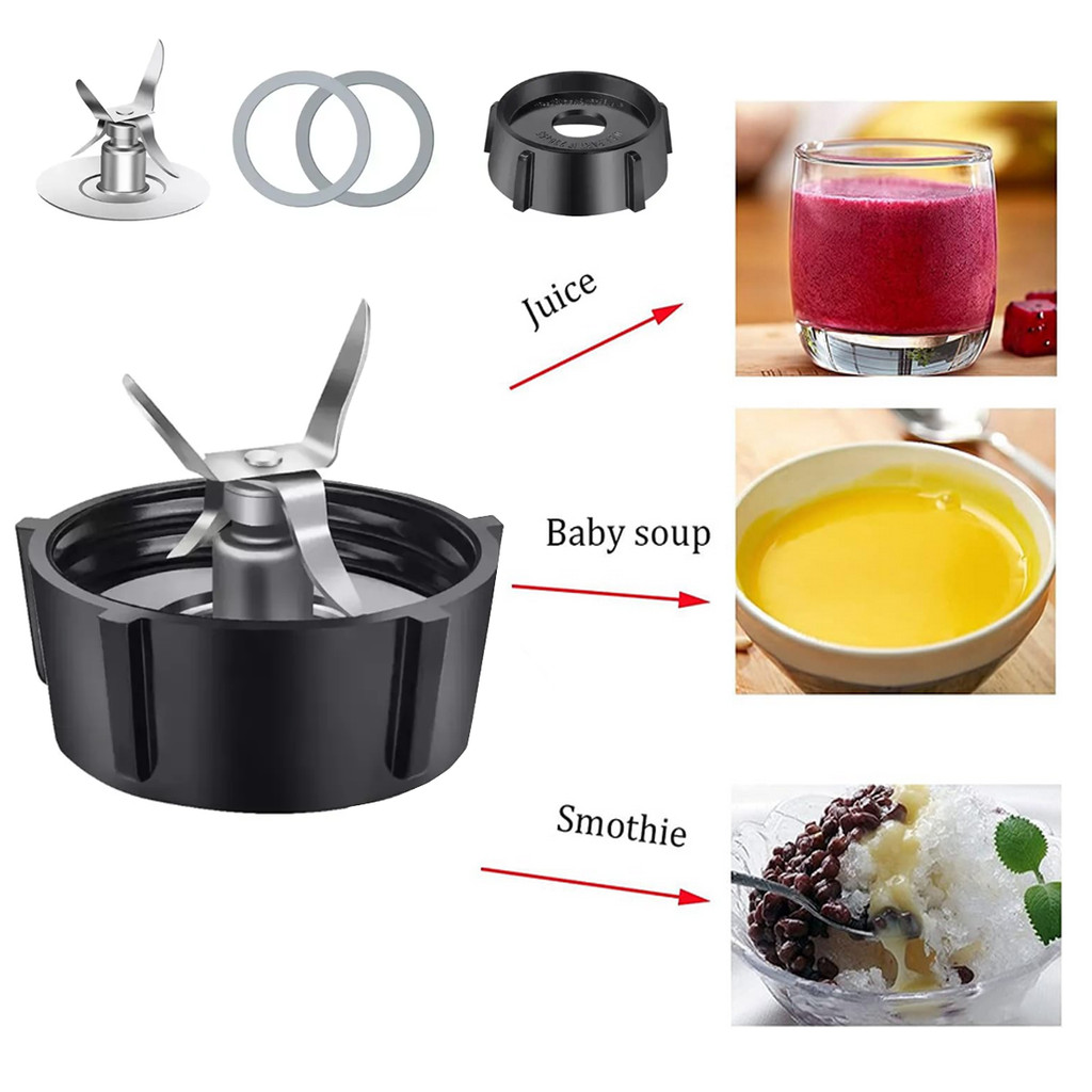 Base Lâmina 4 Pontas Aço Inox + Anel Vedação Antivazamento Compatível Liquidificador Oster Peça Reposição