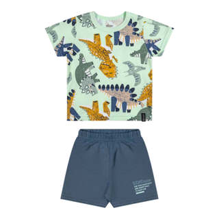 Conjunto Bebê Menino Desenho Dino Elian Verde em Oferta na Shopee