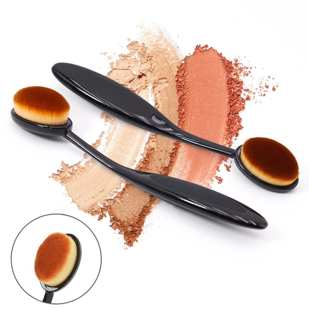 kit 2 Pincel Oval Para Base e Maquiagem base beleza cosméticos maquiagem profissional, pele perfeita