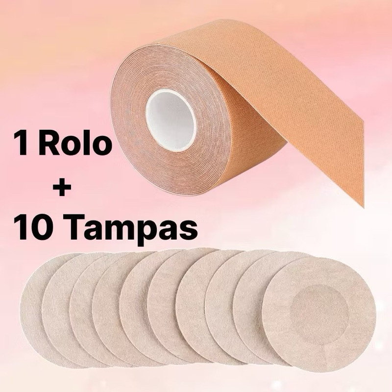 Adesivos Levanta Seios Sutia Fita Boob Up Invisivel Fit 3D + 5 Pares Tapa Seios
