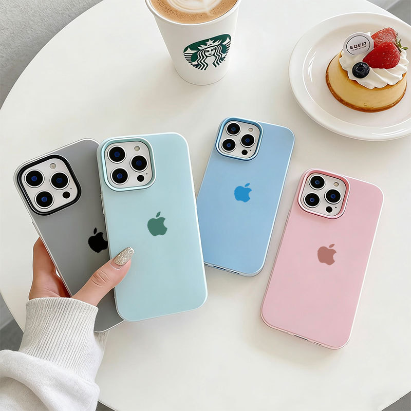 Capa Para Samsung S25 ULTRA S24 Plus S23 S22 A17 A16 A15 A14 A13 A52 2nd 1 De Doces Fosca Colorida Logotipo Da Apple Mop