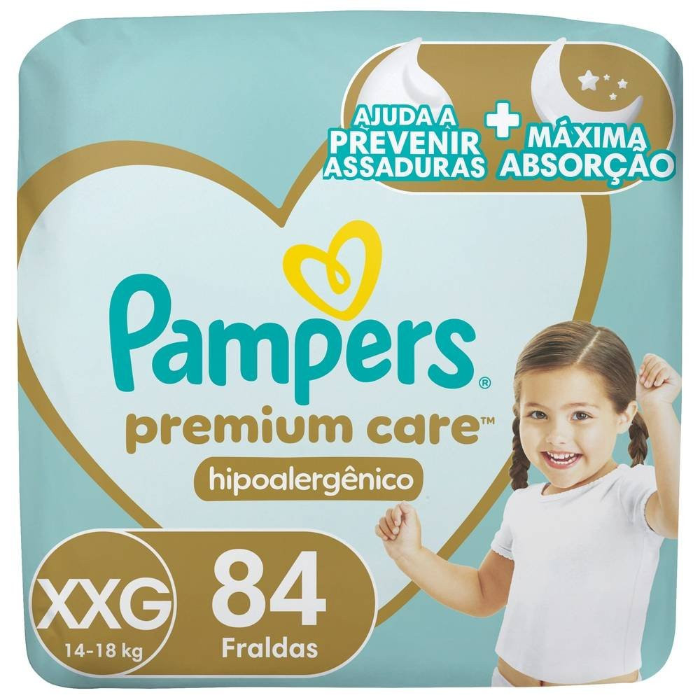 Fralda Pampers Premium Care Xxg 84 Unidades em Oferta na Shopee