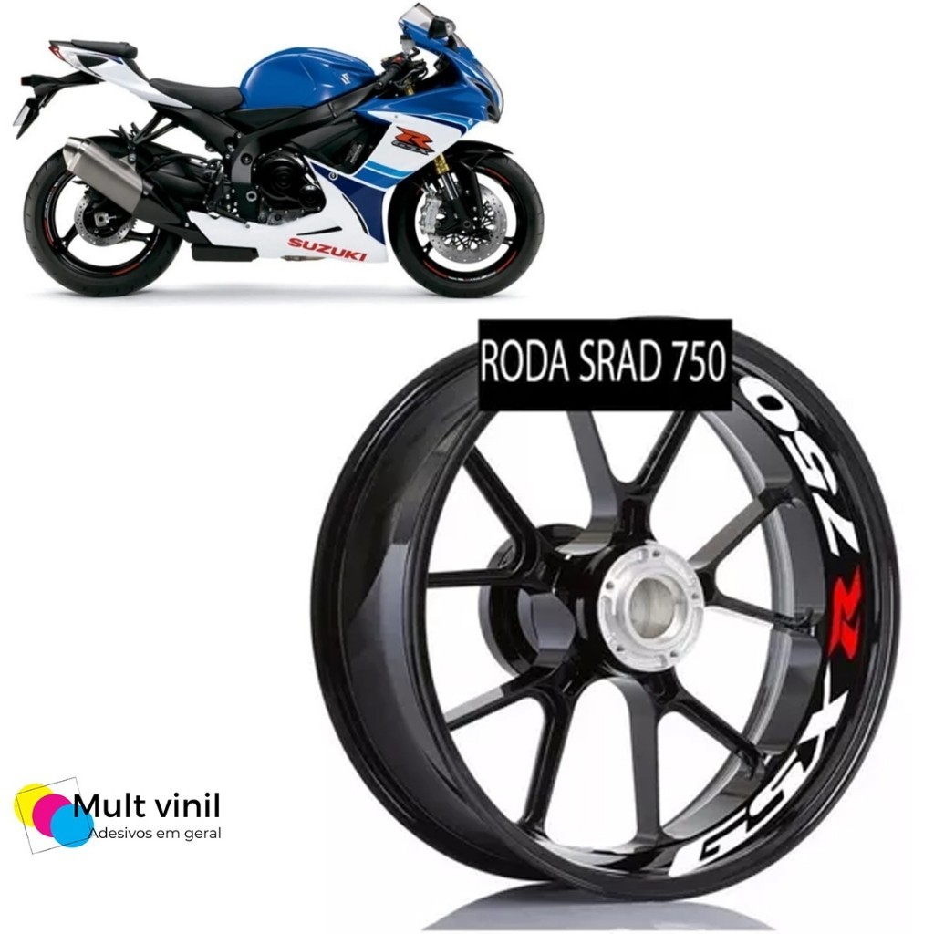 Adesivo Premium Interno Roda Moto Suzuki Gsx R 750 Srad 750
