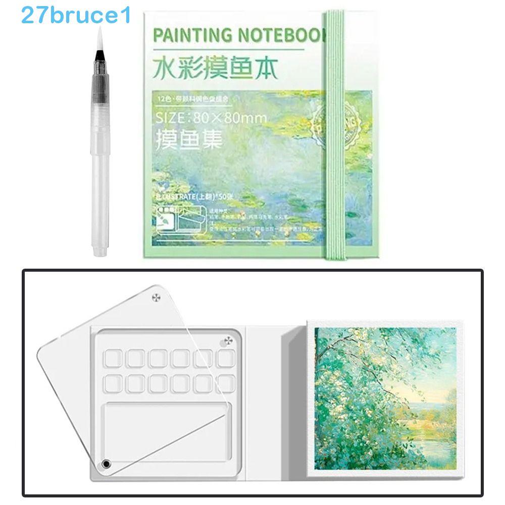 Conjunto De Paleta De Pintura Em Aquarela BRUCE1 , Caixa De Pigmento De Tinta Acrílica De 8/12 Grades , Com Vazia De Liv