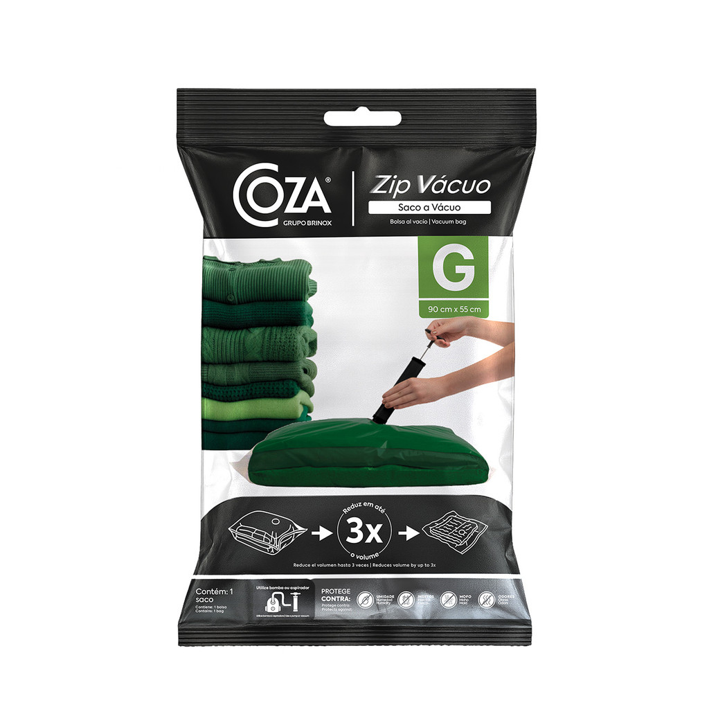 Saco a Vacuo Zip Vacuo G 90X55 cm Coza