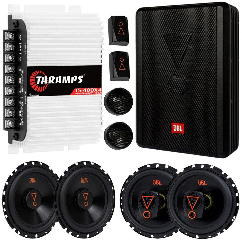 Caixa Ativa JBL SW8AMS 200W + 4 Alto Falantes 6 Pol 62VMS80 6TRMS80 160W + Módulo Amplificador TS400