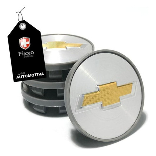 Kit 4 Calotinhas Tampa Roda Gm Spin 2013 A 2016 60mm 8 Abas