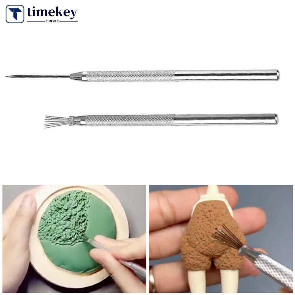 TIMEKEY Ferramenta De Textura De Cerâmica , Caneta De Agulha De 7 Pinos , Ferramentas De Penas Argila De Polímero , Mode