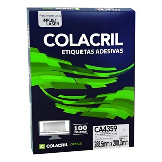 Etiqueta Impressora A4 288,5 X 200MM 100 FLS CA4359 Colacril em Oferta na Shopee