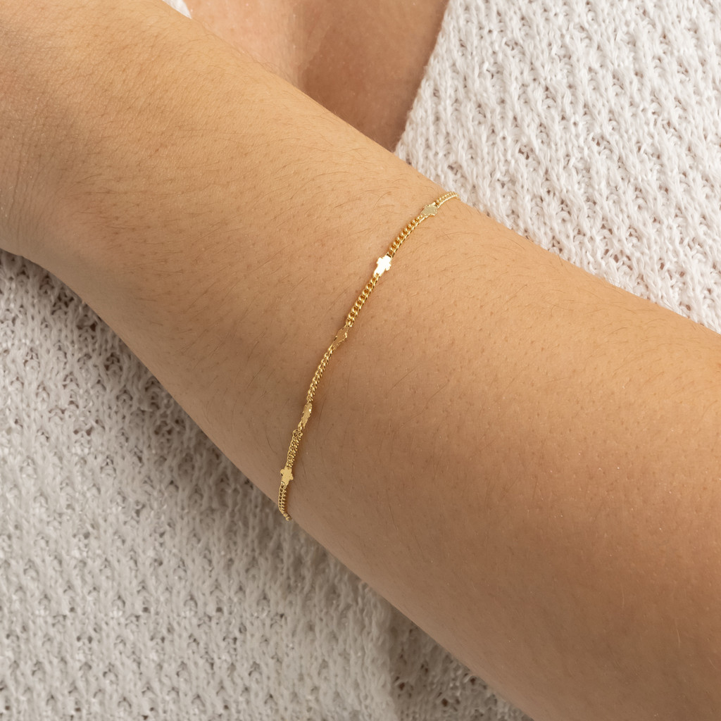 Pulseira Cruz Dourada ou Prata Banhada- D France Semijóias