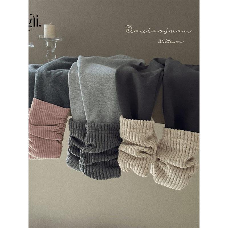 Roupas infantis para meninas Calças infantis 2025 Roupas de outono Calças de pilha Leggings infantis da moda Calças elás