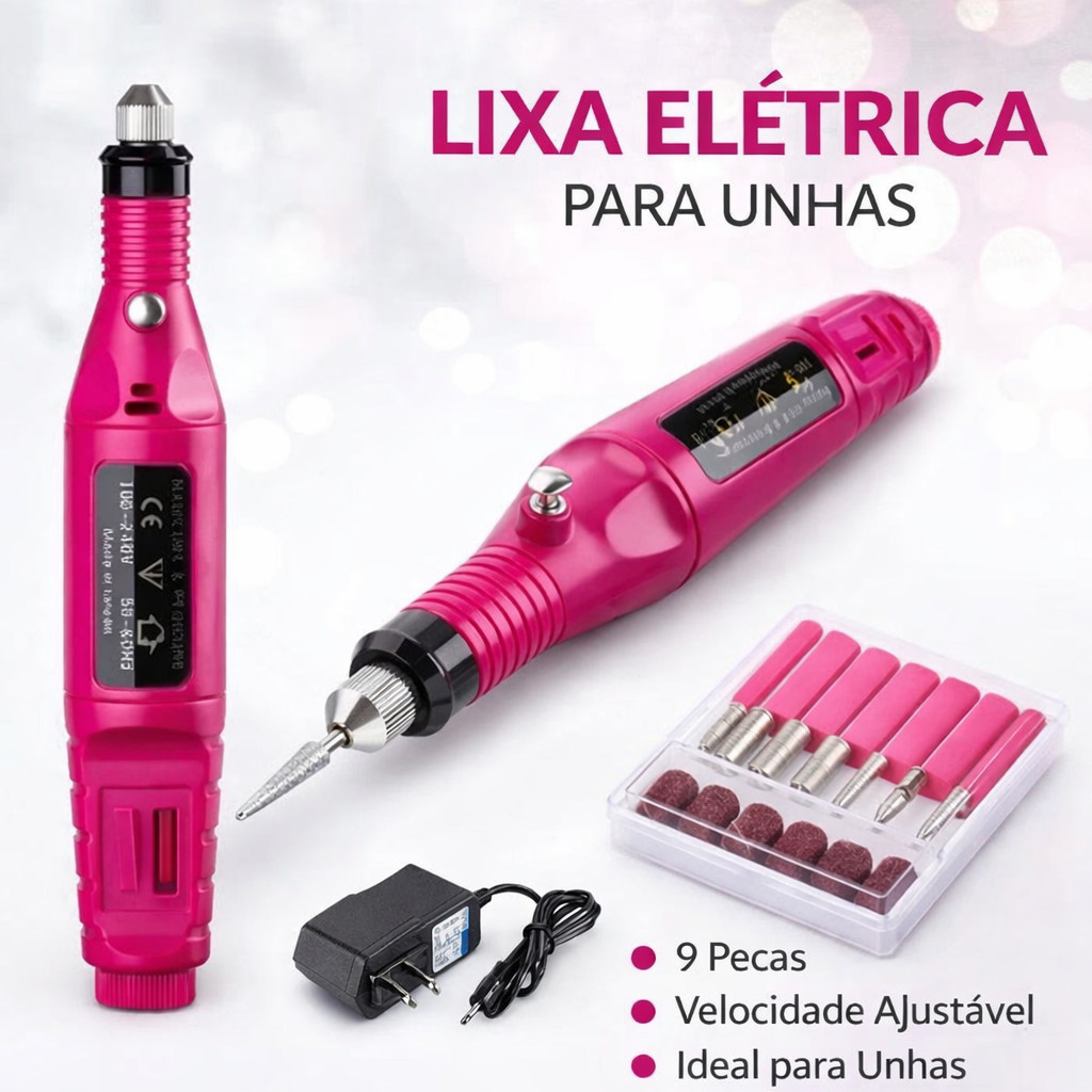 Kit Profissional Lixadeira Elétrica para Unhas com Brocas Motor Bivolt Manicure e Pedicure em Oferta na Shopee