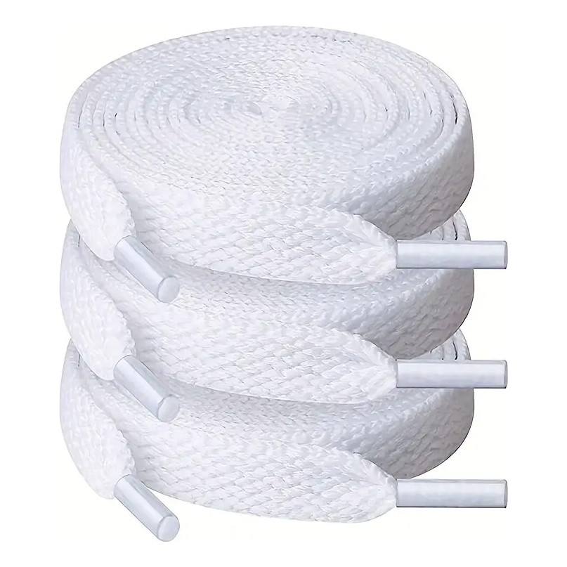Cadarço Largo Elastico Grosso Branco Tenis Air Preto Algodão