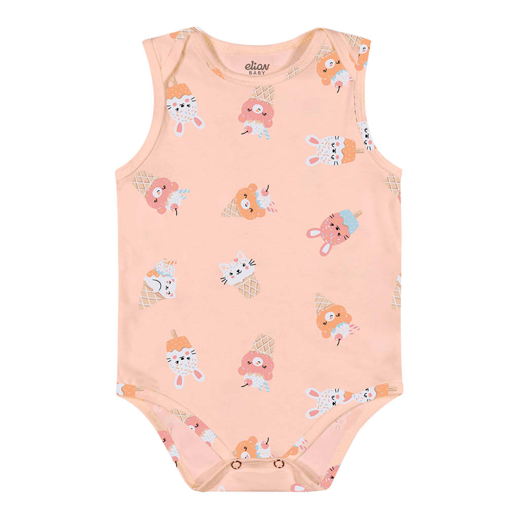 Body Regata Bebê Menina Sorvetes Elian Rosa em Oferta na Shopee
