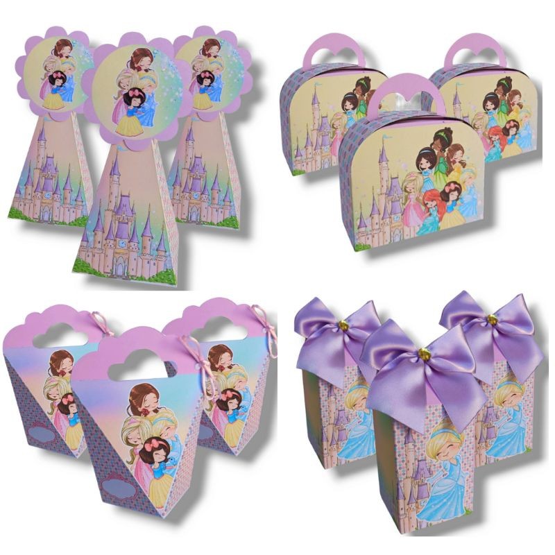 20 Caixas Personalizada - Tema Princesas cute Disney  - Lembrancinha Infantil - Mesversario