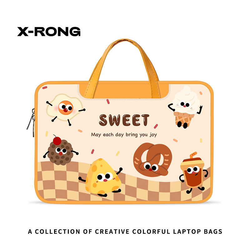 Novidade para 2026 Xiangrong Bonito Criativo Gourmet Bolsa para Laptop Portátil Feminino Adequado Huawei matebook14 Appl
