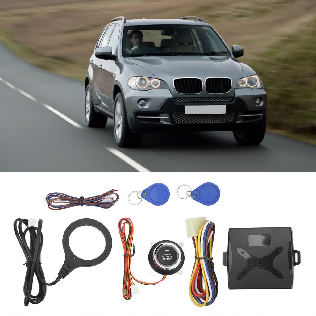 Aumotop sistema de partida por impulso de carro preciso, kit de botão de parada de motor inteligente eficiente para