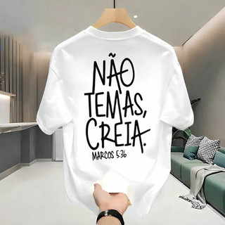 Camiseta Masculina Estampada Streetwear Jesus Camisa 100% Algodão Estampada Cristã Gospel Evangélica