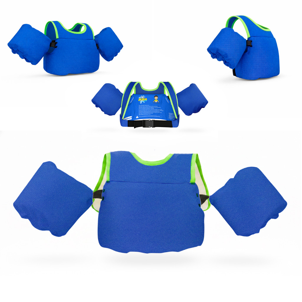 Boia Colete Salva Vidas Azul Flutuador Infantil Praia Piscina Não Fura Até 25Kg
