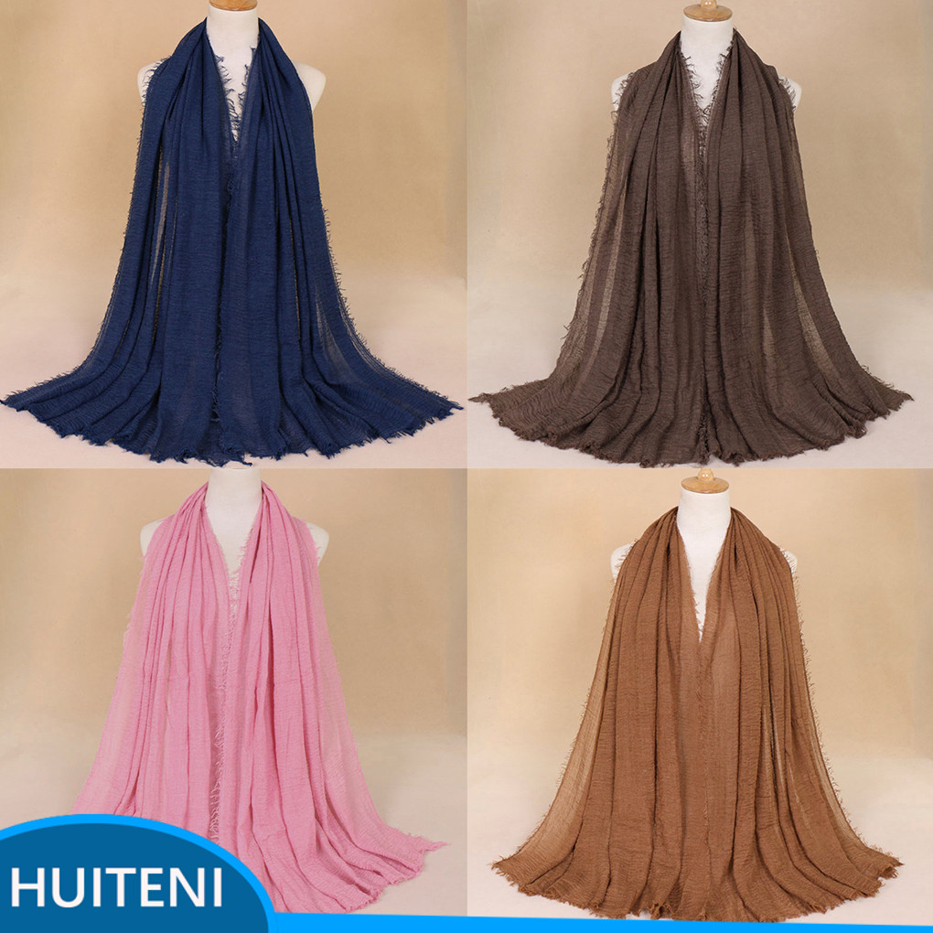 Senhoras Lenço Longo Feminino Algodão Outono Vermelho Macio Pescoço Verão