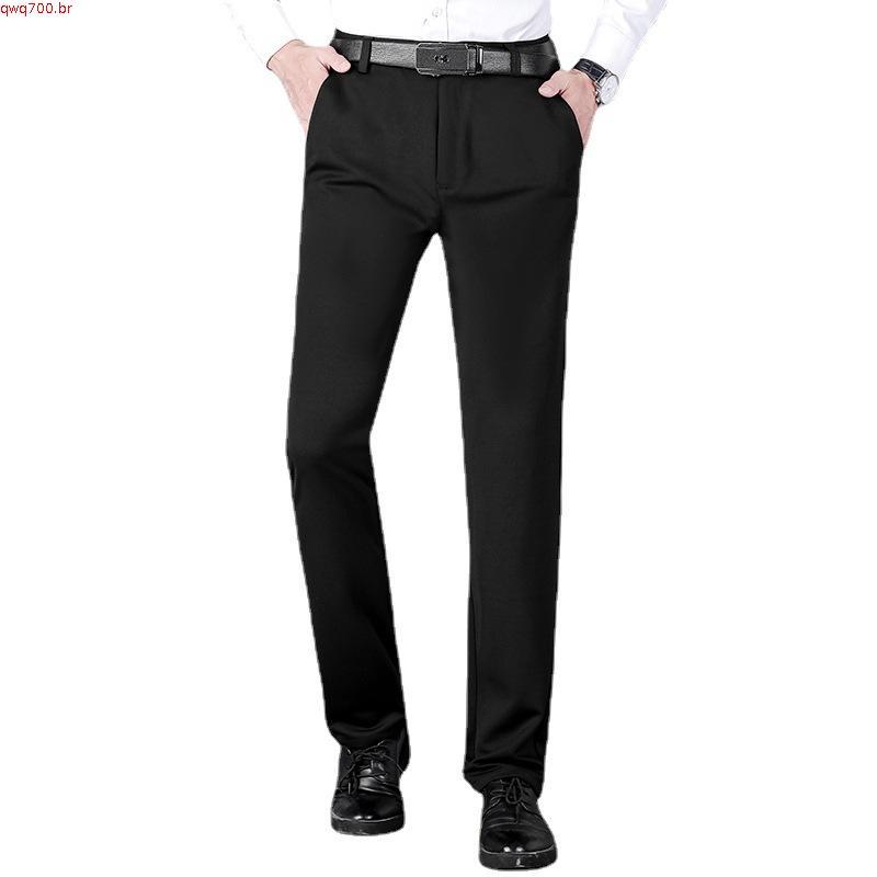 Calça Formal Masculina m Fit Homem Comprida Preta Casual Coreana