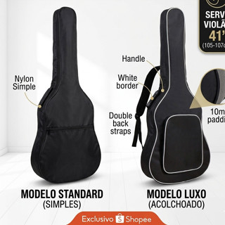 Bag para Violão Folk e Clássico - Escolha Entre Modelo Reforçado com Espuma ou Capa Simples em Oferta na Shopee