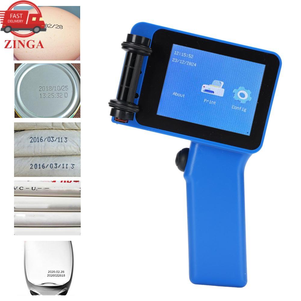 Zinga Codificador de jato de tinta portátil Hyuduo Cor Azul HD LED Impressora de tela de toque de 4,3 polegadas para