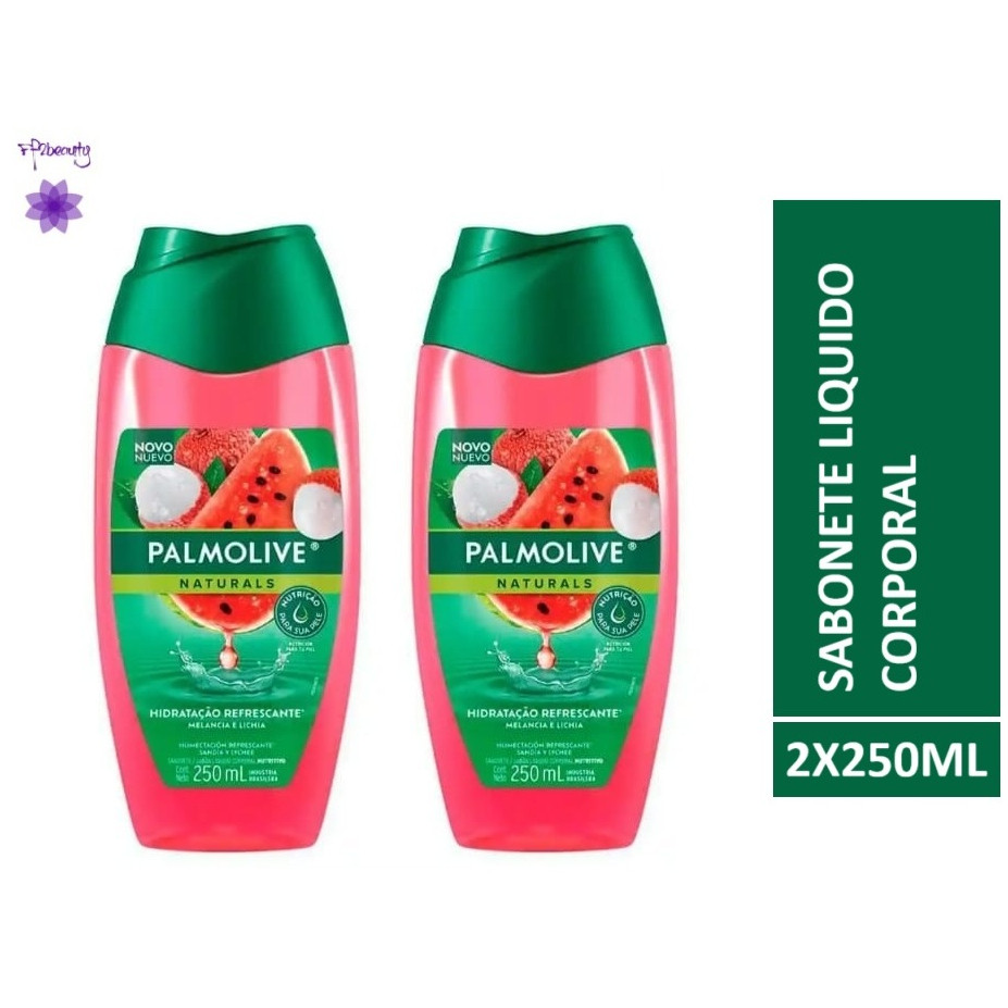 Kit c/2 uni Sabonete Liquido Palmolive Naturals Hidratação Melancia e Lichia 250ml em Oferta na Shopee