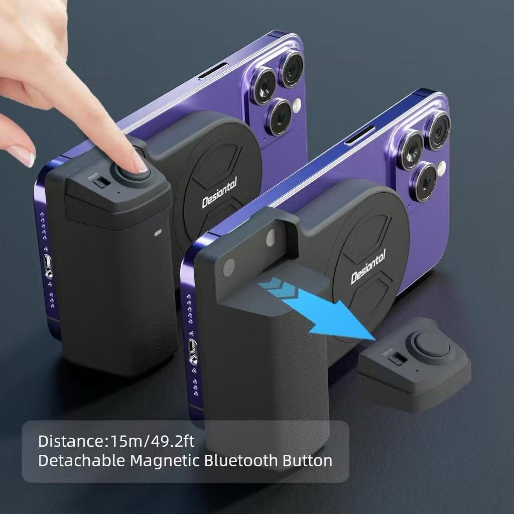 Suporte Magnético Do Obturador Controle Remoto Aperto Da Câmera Telefone Para iOS Android  Bluetooth- Smile