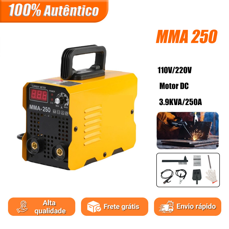 Máquina de Solda Inversora IGBT Portátil MMA-250 110V/220V em Oferta na Shopee
