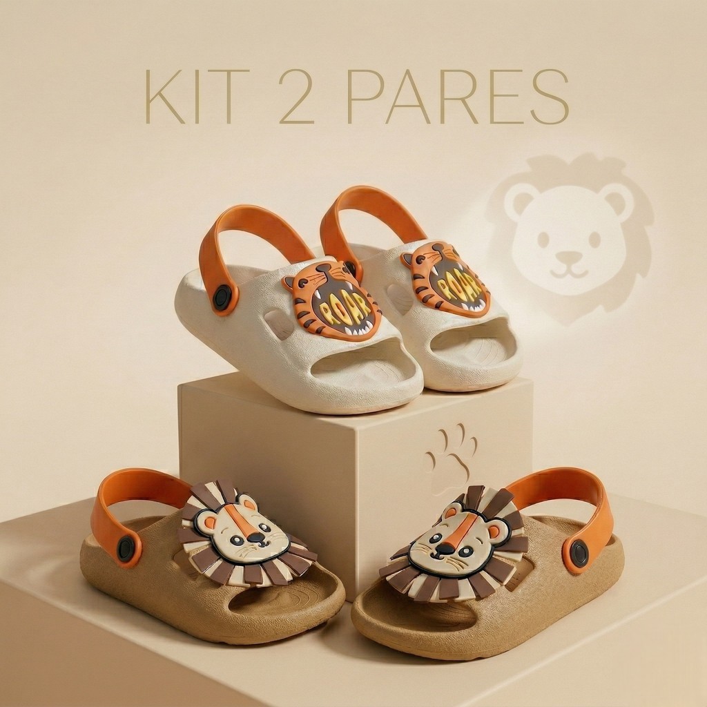Kit 2 Chinelo Infantil Conforto Leve Correia Removível Meninos Masculino Divertido