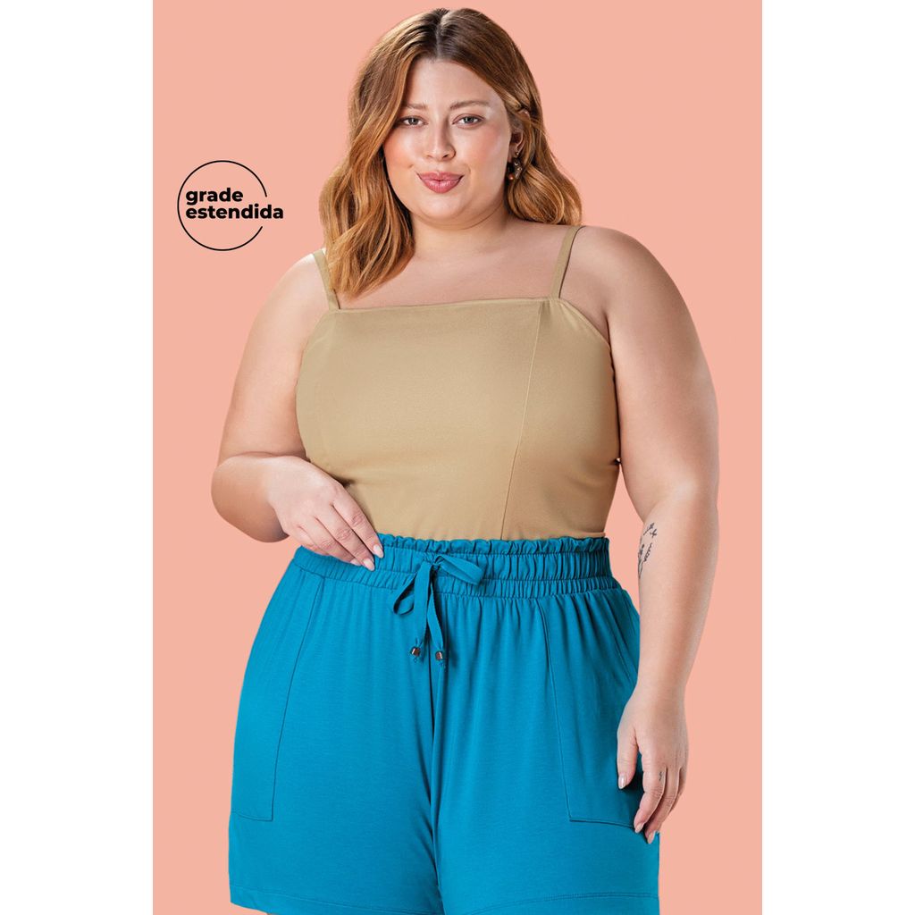 Regata Feminina com Lastex Marialícia Bege