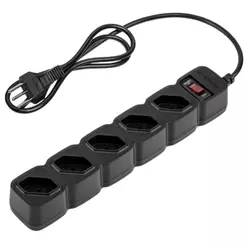 Filtro De Linha 5 Tomadas Intelbras Bivolt 1 Metro Com Rearme Preto EPE205