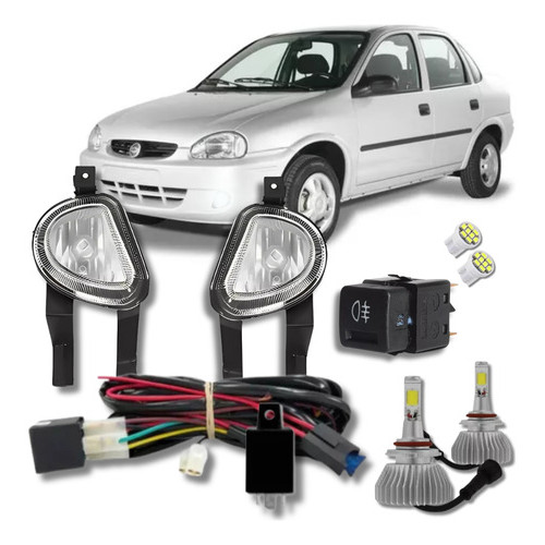 Kit Farol Milha Corsa 00/10 Classic Hacht Pick Up Wind + Led
