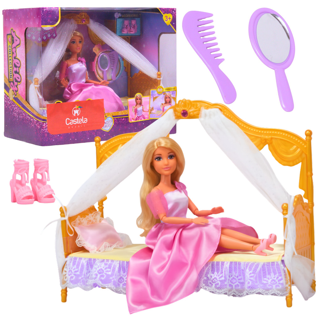 Boneca Anlily Princesa Fashion com Cama e Acessórios - Castela