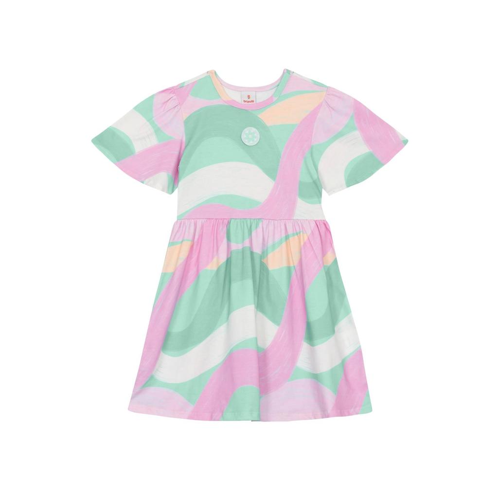 Vestido infantil menina colorido em malha Brandili em Oferta na Shopee