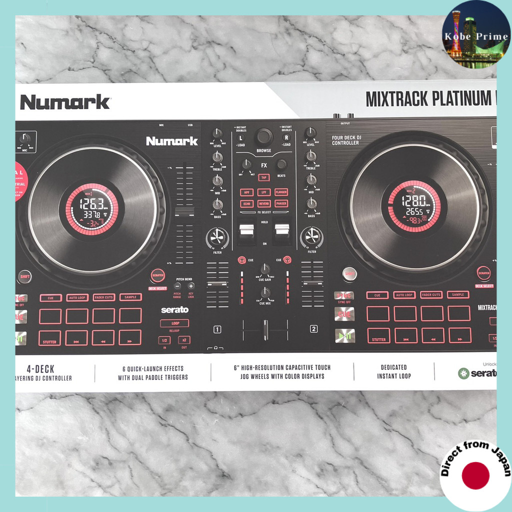 NUMARK DJ Controller with Touch-Sensitive Jog Wheels for Serato DJ Lite - Perfect for Streaming and Mixing