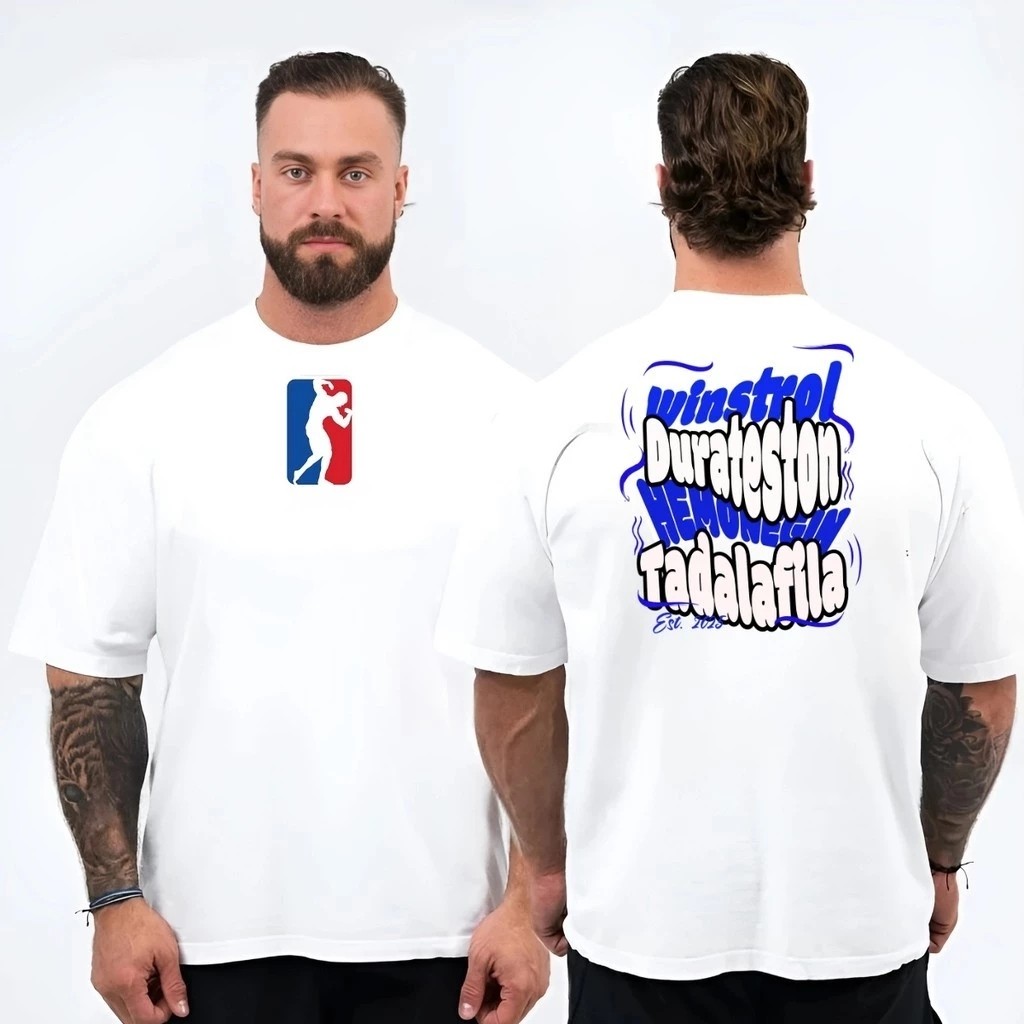 Camiseta Masculina Academia Tadalafila  Lançamento 100% algodão Unissex Plus Size Oversized Premium - Estampaê