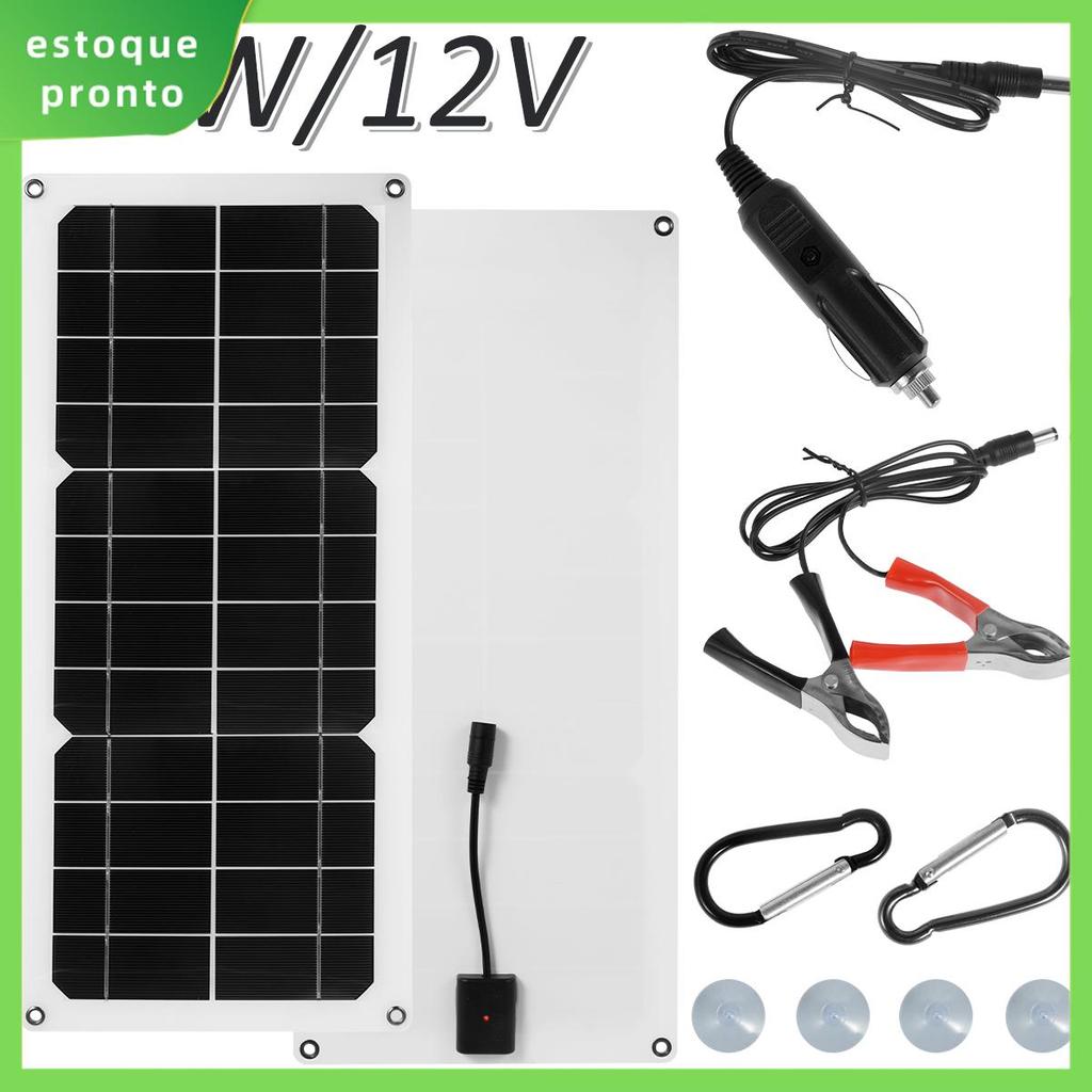 Kit De Painel Solar 30W Carregador Movido A Energia À Prova D'água 12V Portátil Com Porta USB Bateria De Alta Eficiência