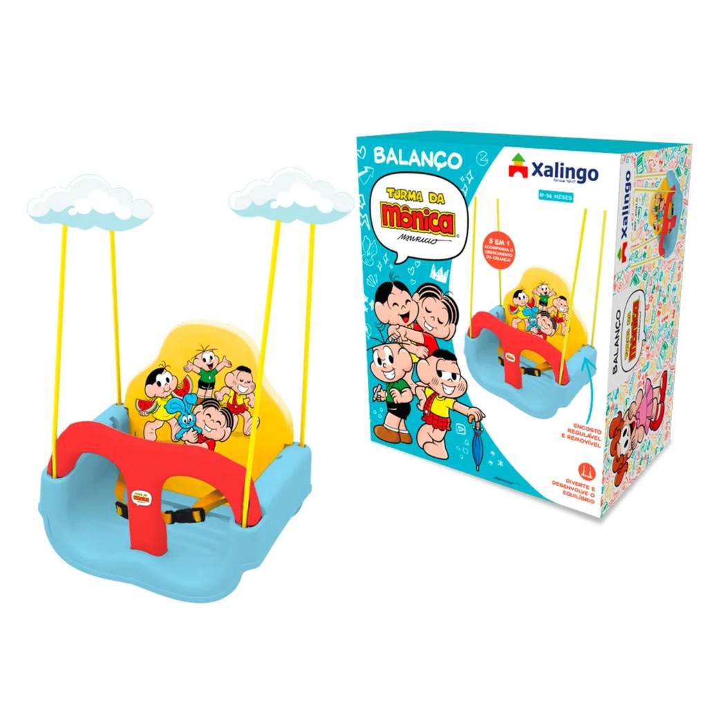 Balanço Infantil Turma da Mônica para Bebês de 19 a 36 Meses Suporta até 23 kg Xalingo - 20210 em Oferta na Shopee
