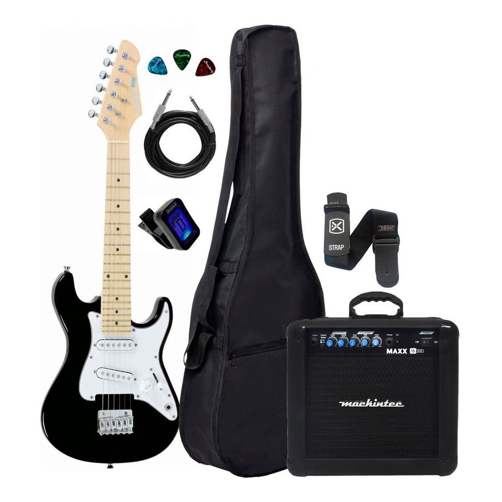 Guitarra Infantil Strinberg Clk10 Bk Capa Cubo + Acessórios em Oferta na Shopee