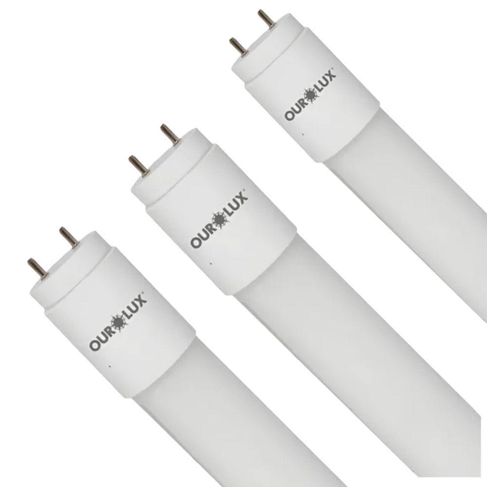 KIT 3 LAMPADA SUPERLED TUBULAR T8 9W BIVOLT 6500K OUROLUX