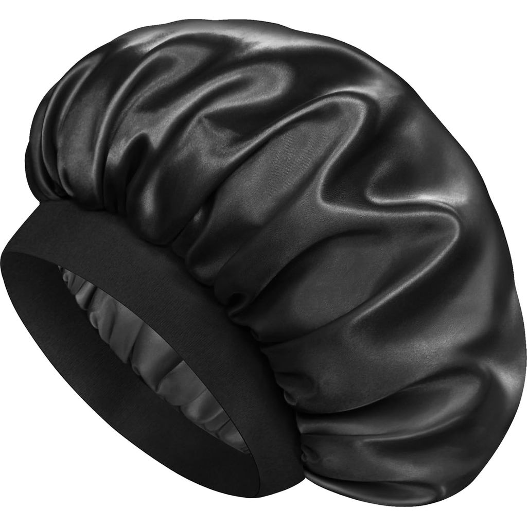 Gorro De Seda De Cetim Para Dormir , Touca De Camada Dupla Homens E Mulheres , Forrado Macio Cabelos Cacheados