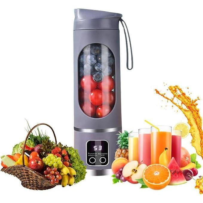 Liquidificador Portátil USB Recarregável – Mini Liquidificador e Copo para Viagem, Academia e Cozinha – Espremedor Compa