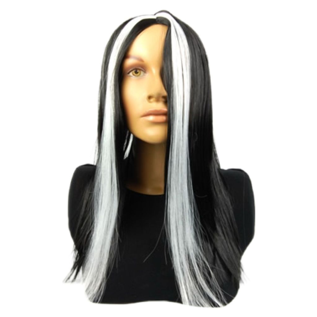 Peruca Mortícia Família Adams Fantasia Cabelo Halloween