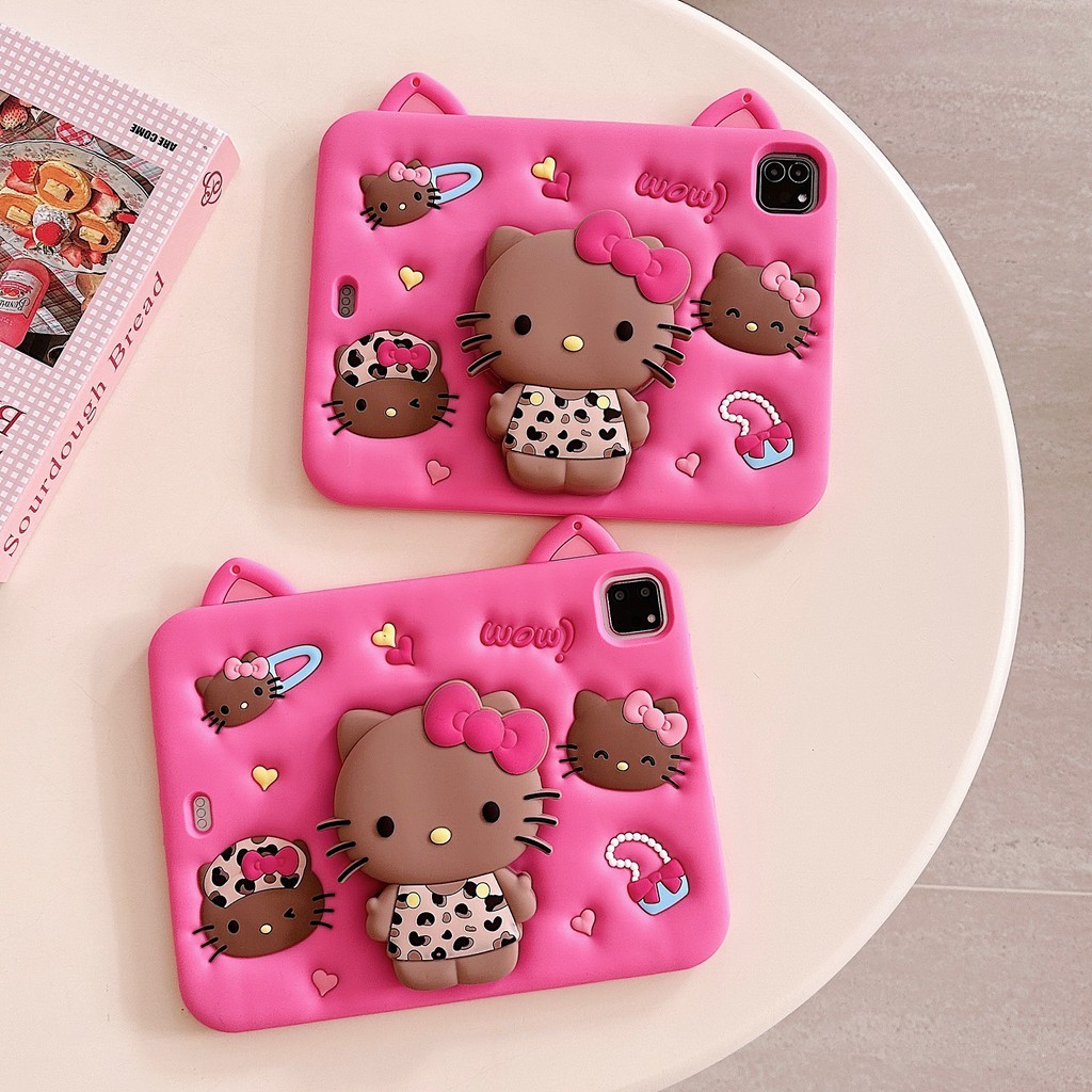Para iPad mini A17 Pro 7 6 5 4 3 2 1 8.3'7.9 3D Cartoon Hello Kitty Capa Macia De Silicone 2024 2021 2019 mini3 mini5 mi